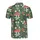 Red-Capped & Slender Beige Mushrooms, Blue Gills, Dark Green Fern Seamless Fabric Pattern Men's Polo Shirt (Lightweight) - 3