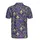 Vibrant Gold Green Purple Fleurs-de-lis Bead Chain Motif Dark Indigo Sparkle Seamless Textile Design Men's Polo Shirt (Lightweight) - 3