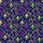 Vibrant Gold Green Purple Fleurs-de-lis Bead Chain Motif Dark Indigo Sparkle Seamless Textile Design Men's Polo Shirt (Lightweight) - 5