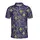 Vibrant Gold Green Purple Fleurs-de-lis Bead Chain Motif Dark Indigo Sparkle Seamless Textile Design Men's Polo Shirt (Lightweight) - 2