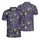 Vibrant Gold Green Purple Fleurs-de-lis Bead Chain Motif Dark Indigo Sparkle Seamless Textile Design Men's Polo Shirt (Lightweight) - 1
