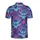 Neon Blue Skulls Glowing Eyes, Cyan Swords, Palm Leaf Mosaic Edge-to-Edge Print Men's Polo Shirt (Lightweight) - 2