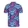 Neon Blue Skulls Glowing Eyes, Cyan Swords, Palm Leaf Mosaic Edge-to-Edge Print Men's Polo Shirt (Lightweight) - 3