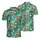 Raccoon Coconut Holding Lush Tropical Foliage Pink Hibiscus Blue Flower Print Men's Polo Shirt (Lightweight) - 1