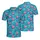 Pink Flamingo Sunglasses, Purple Surfboard Blue Wave, Teal Mosaic Edge-to-Edge Pattern Men's Polo Shirt (Lightweight) - 1