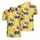 Retro Gamer Blue Controllers Orange Buttons Cartridges Lightning Yellow Mosaic Textile Print Men's Polo Shirt (Lightweight) - 1