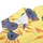 Retro Gamer Blue Controllers Orange Buttons Cartridges Lightning Yellow Mosaic Textile Print Men's Polo Shirt (Lightweight) - 4