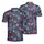 Stylized Roosters Retro Sunglasses Magenta Comb Tropical Hibiscus Polo Pattern Men's Polo Shirt (Lightweight) - 1