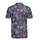 Stylized Roosters Retro Sunglasses Magenta Comb Tropical Hibiscus Polo Pattern Men's Polo Shirt (Lightweight) - 3