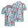 Red Lobster Dark Grey Anchor Starfish Pattern Faded Grey-Blue Stars Light Blue Distressed Textile Men's Polo Shirt (Lightweight) - nqCh5wyLDl