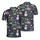 Pink Flamingo Santa Hat Snowman Palm Tree Christmas Tree Navy Star Snowflake Print Men's Polo Shirt (Lightweight) - 1