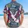America 250th Eagle: Patriotic Hawaiian Hibiscus 1776-2026 Navy Crimson Gold Stars Short-sleeve Hawaiian Shirt - 5