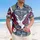 America 250th Eagle: Patriotic Hawaiian Hibiscus 1776-2026 Navy Crimson Gold Stars Short-sleeve Hawaiian Shirt - 4