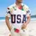 USA 250th Anniversary Patriotic Collegiate | Hawaiian Hibiscus Gold Scrollwork Border Short-sleeve Hawaiian Shirt - 4