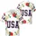 USA 250th Anniversary Patriotic Collegiate | Hawaiian Hibiscus Gold Scrollwork Border Short-sleeve Hawaiian Shirt - 3