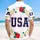 USA 250th Anniversary Patriotic Collegiate | Hawaiian Hibiscus Gold Scrollwork Border Short-sleeve Hawaiian Shirt - 5