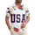 USA 250th Anniversary Patriotic Collegiate | Hawaiian Hibiscus Gold Scrollwork Border Short-sleeve Hawaiian Shirt - 1