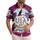USA 250th Anniversary Eagle Silhouette Tropical Foliage Stars 1776-2026 Crimson Navy Short-sleeve Hawaiian Shirt - 1