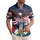 America 250th Eagle Liberty Bell 1776 Scroll Hawaiian Flag Tropical Fireworks Gold Short-sleeve Hawaiian Shirt - 1