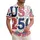 USA 250th Birthday Patchwork Appliqué Stars Hearts Gingham Wreath Patriotic Cream Short-sleeve Hawaiian Shirt - 1