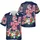 America 250th Anniversary USA 250 Flag Stars Checkered Bow Tropical Flowers Navy Short-sleeve Hawaiian Shirt - 3