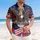 Patriotic Hawaiian Eagle Flag USA 250th Anniversary Liberty Bell Tropical Celebration Short-sleeve Hawaiian Shirt - 4