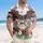 America 250th Bald Eagle Flags Cannons Tropical Hibiscus Wreath 1776 Commemoration Short-sleeve Hawaiian Shirt - 4