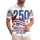 USA 250th Anniversary: Star-Filled 250, Patriotic Ribbon, Hibiscus Palm Scrollwork Short-sleeve Hawaiian Shirt - 1
