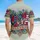 America 250th Anniversary Patriotic Tropical USA Typography Crimson Rose Gold Scrollwork Short-sleeve Hawaiian Shirt - 5