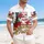 USA 250th Birthday Stars Stripes Letters Tropical Roses Gold Freedom Scroll Short-sleeve Hawaiian Shirt - 4