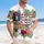 USA 250th Anniversary Freedom Banner Stars Stripes Crimson Rose Tropical Illustration Short-sleeve Hawaiian Shirt - 4