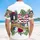 USA 250th Anniversary Freedom Banner Stars Stripes Crimson Rose Tropical Illustration Short-sleeve Hawaiian Shirt - 5