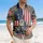 America 250th Anniversary Statue of Liberty Flag Shield 1776-2026 Distressed Gold Short-sleeve Hawaiian Shirt - 4