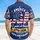 America 250th Celebration: Distressed USA Flag Watercolor Stitched, 1776-2026 Gold Navy Short-sleeve Hawaiian Shirt - 5