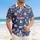 American Patriot USA 250th Anniversary Eagle Flag Liberty Bell Founding Fathers Toile Indigo Cream Short-sleeve Hawaiian Shirt - 4