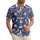American Patriot USA 250th Anniversary Eagle Flag Liberty Bell Founding Fathers Toile Indigo Cream Short-sleeve Hawaiian Shirt - 1