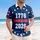 America 250th: 1776 2026 Distressed Stars Patriotic Tropical Navy Short-sleeve Hawaiian Shirt - 4