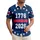 America 250th: 1776 2026 Distressed Stars Patriotic Tropical Navy Short-sleeve Hawaiian Shirt - 1