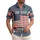 America 250th Anniversary Distressed Flag Tropical Palm Hibiscus Patriotic 1776-2026 Short-sleeve Hawaiian Shirt - 1