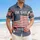 America 250th Anniversary Distressed Flag Tropical Palm Hibiscus Patriotic 1776-2026 Short-sleeve Hawaiian Shirt - 4