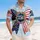 USA 250th Birthday Patriotic Flag Bow Gold '250' Medallion Diamond Scrollwork Short-sleeve Hawaiian Shirt - 4