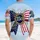 USA 250th Birthday Patriotic Flag Bow Gold '250' Medallion Diamond Scrollwork Short-sleeve Hawaiian Shirt - 5