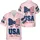America 250th Birthday Patriotic Flag Bow USA 1776 Navy Red White Pink Design Short-sleeve Hawaiian Shirt - 3