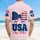 America 250th Birthday Patriotic Flag Bow USA 1776 Navy Red White Pink Design Short-sleeve Hawaiian Shirt - 5
