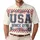 USA 250th Anniversary: Patriotic Distressed Collegiate USA 1776 Star-Spangled Polo Design Men's Polo Shirt (Lightweight) - 1