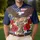 America 250th Birthday Bald Eagle Liberty Bell Tropical Floral Patriotic Commemoration Men's Polo Shirt (Lightweight) - 4