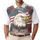 USA 250th Anniversary Eagle Flag Est. 1776: Polo Hibiscus Palm Lei Patriotic Men's Polo Shirt (Lightweight) - 1