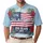 Patriotic Americana 250th Anniversary Flag 'We the People' 1776 Hibiscus Scroll Men's Polo Shirt (Lightweight) - 1