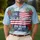 Patriotic Americana 250th Anniversary Flag 'We the People' 1776 Hibiscus Scroll Men's Polo Shirt (Lightweight) - 4