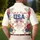 America 250th Anniversary Faith & Freedom USA Flag Bow Est. 1776 Floral Design Men's Polo Shirt (Lightweight) - 5